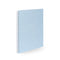Blue spiral notebook with dotted cover design on white background. (Sky)